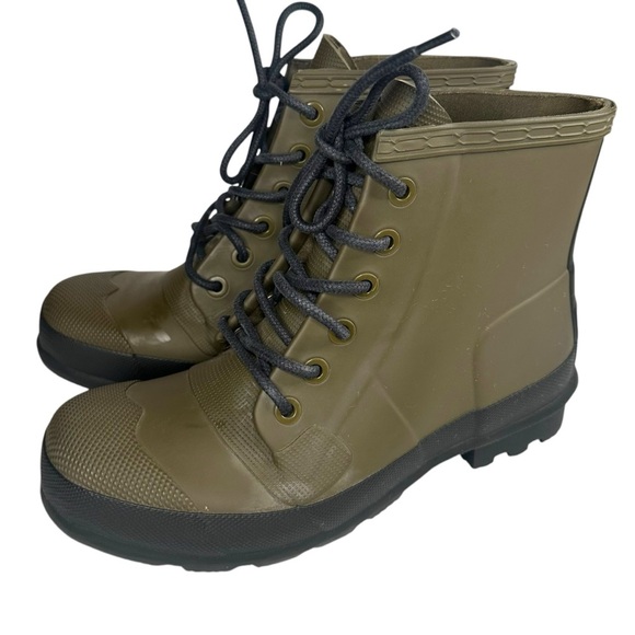 Hunter Men’s Original Rubber Green Lace-Up Boots Size 9 main image 4